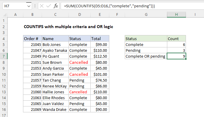 How To Use Countif Function In Excel With Multiple Criteria